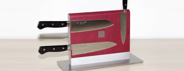 Ceppo porta coltelli da cucina professionali in acciaio